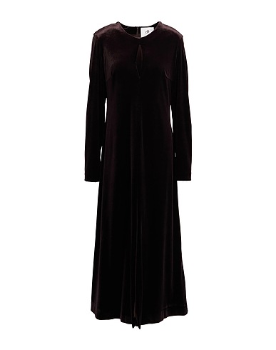 COMPAGNIA ITALIANA Langes Kleid Dunkelbraun 91% Polyester, 9% Elastan