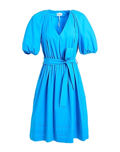 MARELLA Midi dress Azure 95% Cotton, 5% Elastane