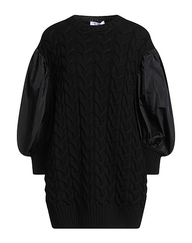 MAX MARA Short dress Black 100% Virgin Wool, Polyester, Silk