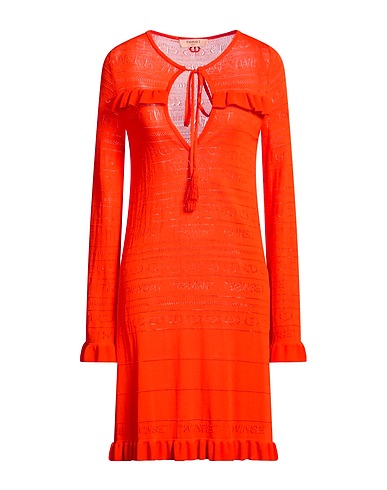 TWINSET Short dress Orange 65% Viscose, 35% Polyamide