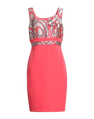 CAMILLA  Milano Midi dress Coral 100% Polyester, Elastane, Polyamide