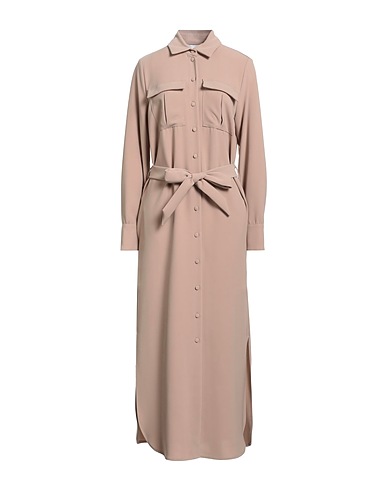 COMPAGNIA ITALIANA Long dress Beige 91% Polyester, 9% Elastane