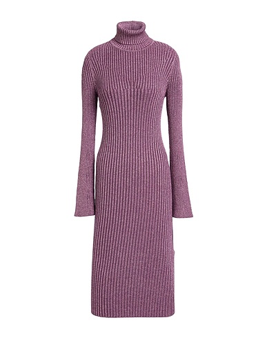 FORTE_FORTE Midi dress Mauve 76% Viscose, 10% Polyester, 9% Metallic fiber, 5% Elastane