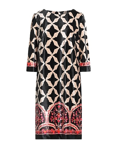 CLIPS MORE Short dress Black 92% Polyester, 8% Elastane