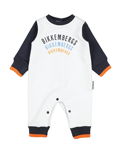 BIKKEMBERGS Baby jumpsuit White 95% Cotton, 5% Elastane