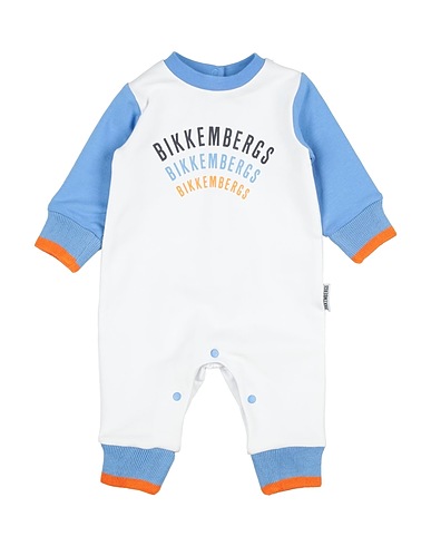 BIKKEMBERGS Baby jumpsuit  White 95% Cotton, 5% Elastane