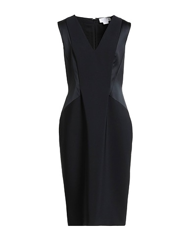 GENNY Midi dress Black 90% Polyester, 10% Elastane
