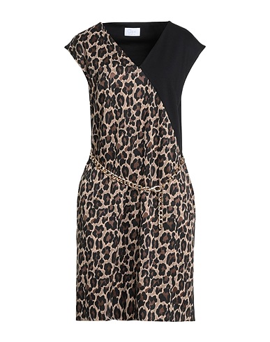 CLIPS MORE Short dress 87% Polyester, 10% Viscose, 3% Elastane