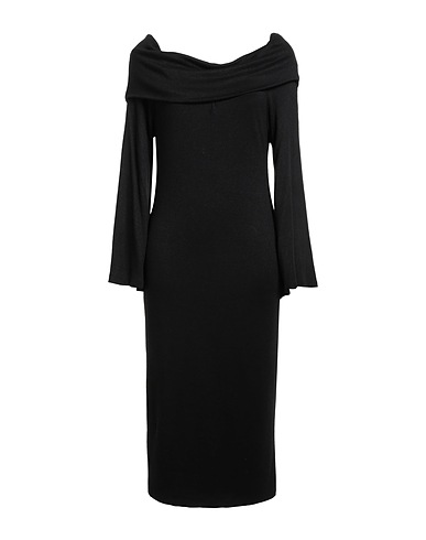 PEPEROSA Midi dress Black 49% Viscose, 30% Polyester, 21% Polyamide