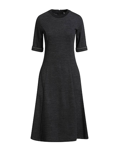 PESERICO Midi dress Black 50% Virgin Wool, 48% Cotton, 2% Nylon