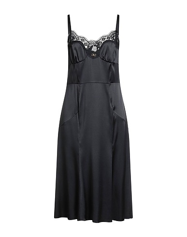 DOLCE&GABBANA Midi dress Black 70% Silk, 14% Cotton, 10% Polyamide, 6% Viscose