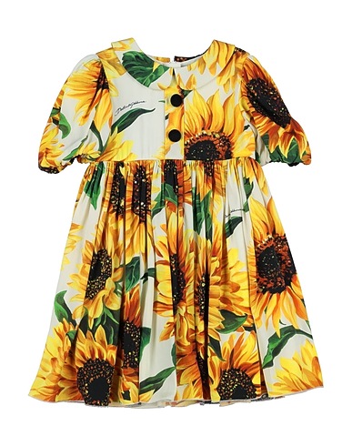 DOLCE&GABBANA Dress Yellow 92% Silk, 8% Elastane