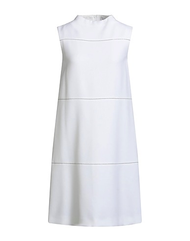 PESERICO Short dress White 63% Polyester, 27% Viscose, 7% Cotton, 3% Elastane