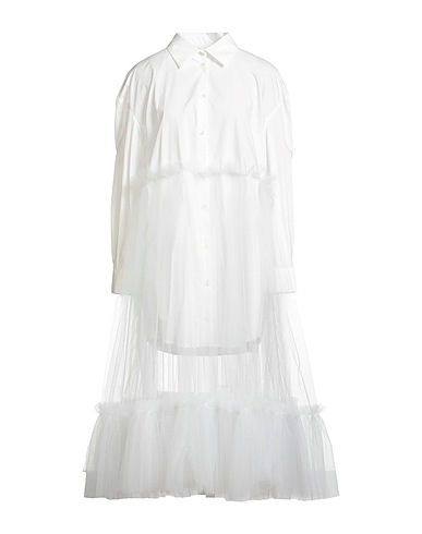 ACT N°1 Midi dress White 100% Cotton, Polyamide