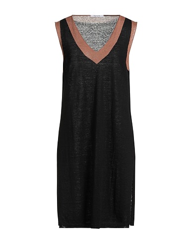 KANGRA Short dress Black 100% Linen