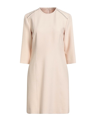 PESERICO Short dress Beige 64% Polyester, 27% Viscose, 6% Cotton, 3% Elastane