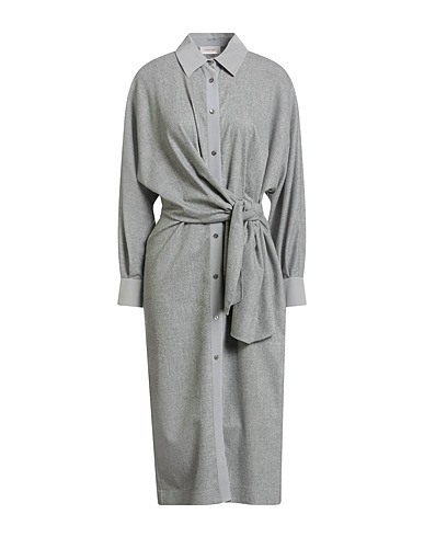 AGNONA Midi dress Grey 90% Wool, 8% Cashmere, 2% Elastane, Silk, Metal