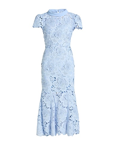 SELF-PORTRAIT Midi dress Sky blue 100% Polyester