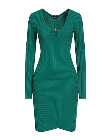 JUST CAVALLI Sheath dress Emerald green 72% Viscose, 28% Polyester