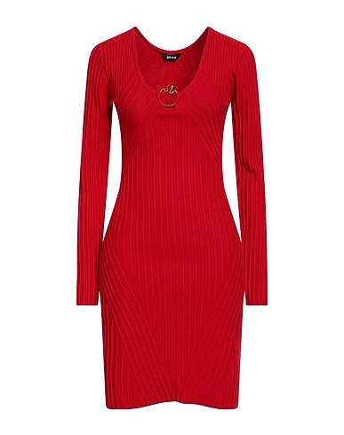 JUST CAVALLI Sheath dress Red 72% Viscose, 28% Polyester