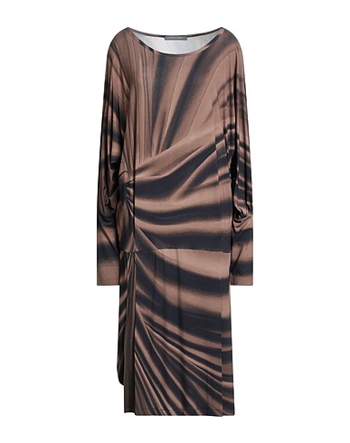 ALBERTA FERRETTI Midi dress Brown 95% Viscose, 5% Elastane