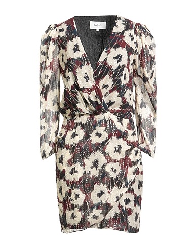 BA&SH Short dress Beige 92% Viscose, 8% Metallic fiber