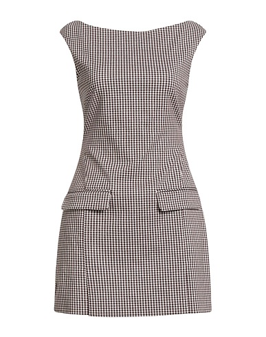 STAUD Short dress Chocolate brown 71% Rayon, 26% Polyester, 3% Elastane