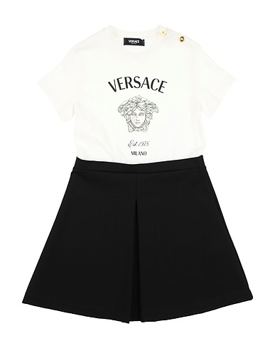 VERSACE YOUNG Dress White 100% Cotton, Viscose, Polyamide, Elastane