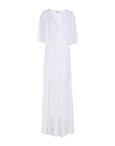 NENETTE Long dress White 75% Viscose, 25% Polyester