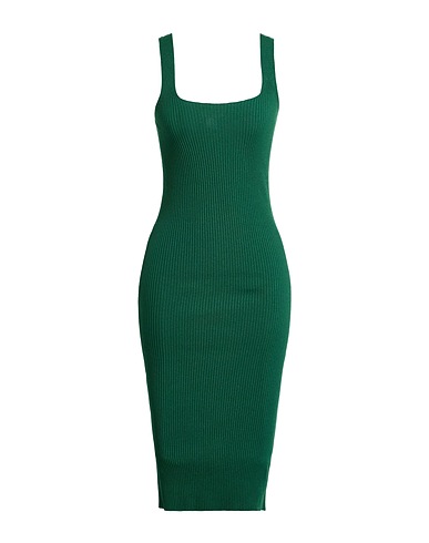 KONTATTO Midi dress Green 69% Viscose, 29% Acrylic, 2% Elastane