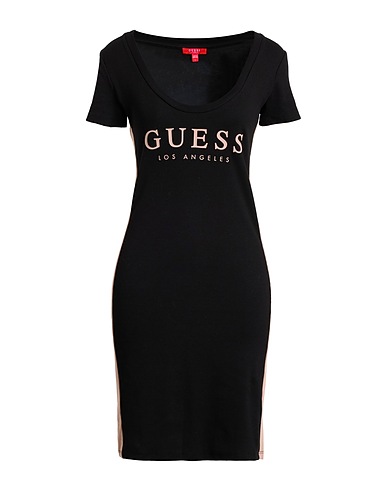 GUESS Sheath dress Black 95% Cotton, 5% Elastane