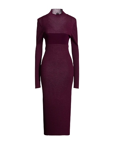 PINKO Midi dress Plum 50% Acrylic, 50% Wool, Viscose, Polyester