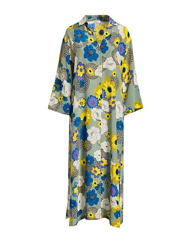 ROSSO35 Midi dress Sage green 100% Silk