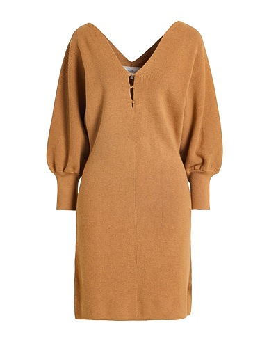 BA&SH Short dress Camel 45% Cotton, 42% Wool, 13% Polyamide