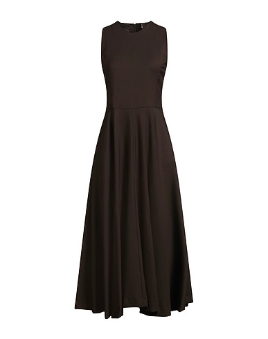 OFFICINE GÉNÉRALE Long dress Dark brown 100% Virgin Wool