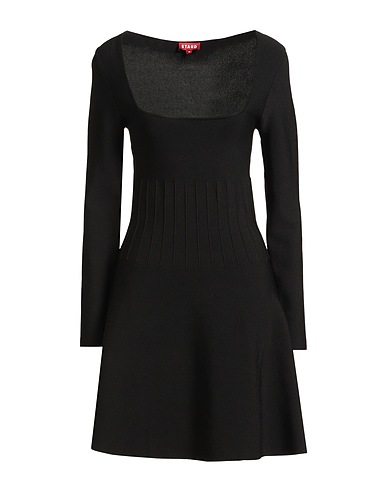 STAUD Short dress Black 59% Viscose, 40% Nylon, 1% Elastane