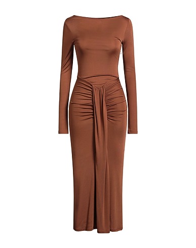 STAUD Midi dress Camel 100% Viscose