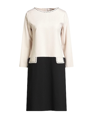 CLUB VOLTAIRE Midi dress Beige 70% Viscose, 22% Nylon, 8% Elastane