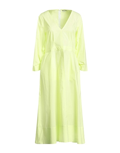 CALIBAN Midi dress Lime green 95% Cotton, 5% Elastane