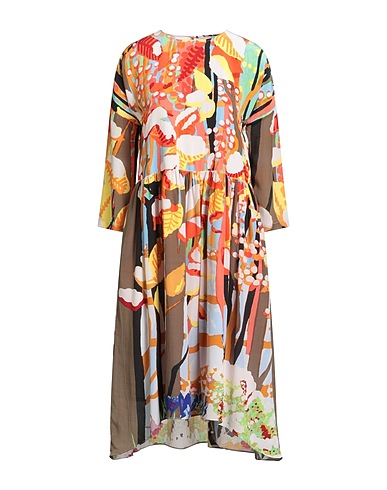 MII Midi dress Orange 100% Silk
