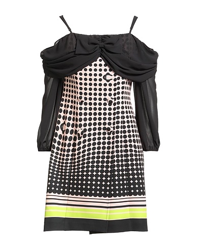 DOUBLE C Short dress Black 95% Polyester, 5% Elastane