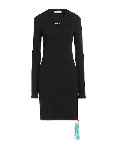 OFF-WHITE™ Sheath dress Black 95% Cotton, 5% Elastane