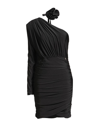 ALMA SANCHEZ One-shoulder dress Black 94% Polyester, 6% Elastane