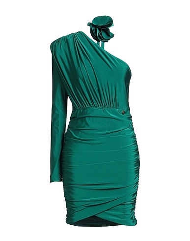 ALMA SANCHEZ One-shoulder dress Dark green 94% Polyester, 6% Elastane