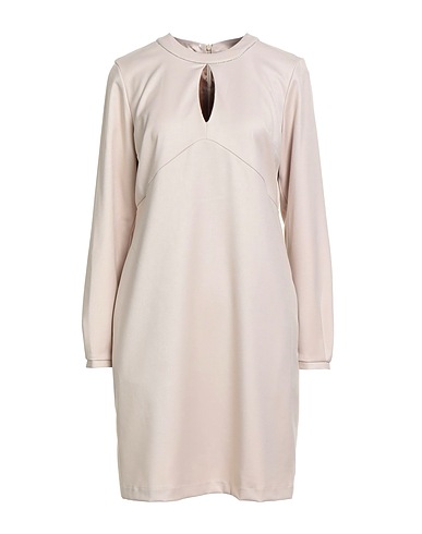 CAMICETTASNOB Short dress Beige 63% Polyester, 34% Viscose, 3% Elastane