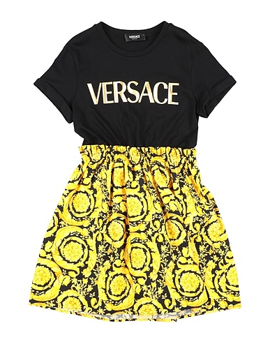 VERSACE YOUNG Vestito Nero 100% Cotone