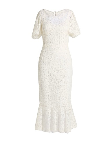 DOLCE&GABBANA Midi dress White 45% Polyamide, 28% Cotton, 27% Viscose