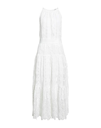 PINKO Long dress White 95% Cotton, 5% Nylon