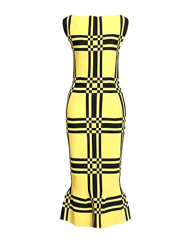 MARNI Midi dress Yellow 86% Viscose, 7% Polyester, 6% Polyamide, 1% Elastane