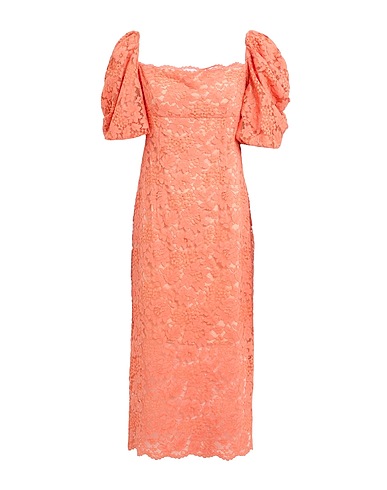 PINKO Midi dress Salmon pink 40% Polyamide, 35% Cotton, 25% Viscose